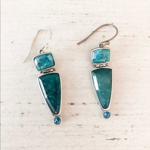 Sterling Silver and Emerald Green Earrings